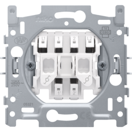 Socle pour interrupteur va-et-vient double, 10 AX/250 Vac, connexion rapide