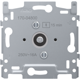Socle pour minuterie bipolaire réglable jusqu'à 15 min, 16 A/250 Vac, fixation par vis