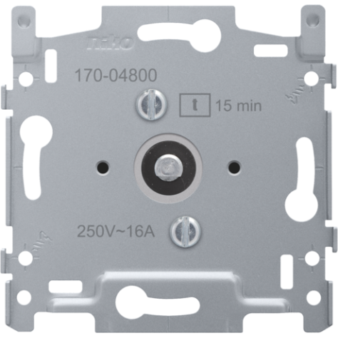 Socle pour minuterie bipolaire réglable jusqu'à 15 min, 16 A/250 Vac, fixation par vis