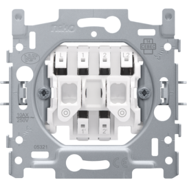 Socle pour bouton-poussoir double N.O. ou N.F., 10 A/250 Vac, connexion rapide