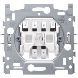 Socle pour interrupteur à témoin unipolaire avec 3 bornes de raccordement, 10 AX/250 Vac, connexion rapide
