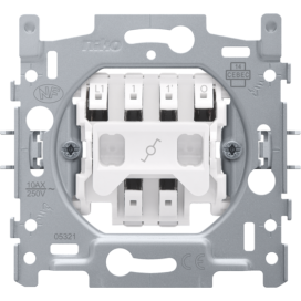 Socle pour interrupteur à témoin va-et-vient avec 4 bornes de raccordement, 10 AX/250 Vac, connexion rapide