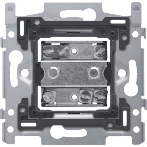 Socle pour prise de courant avec deux prises équipotentielles, fixation par vis