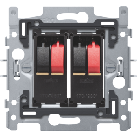 Socle pour prise pour haut-parleur double, fixation par griffes