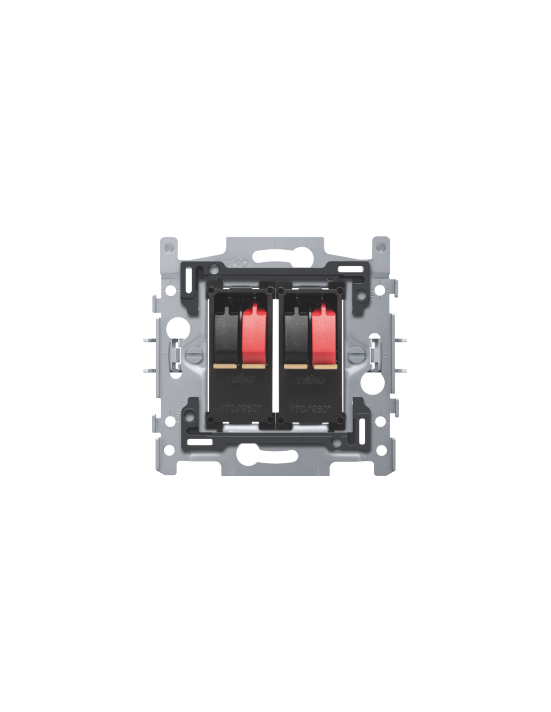 Socle pour prise pour haut-parleur double, fixation par griffes