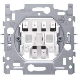 Socle pour bouton-poussoir pour volets, verrouillage électrique, 10 A/250 Vac, connexion rapide