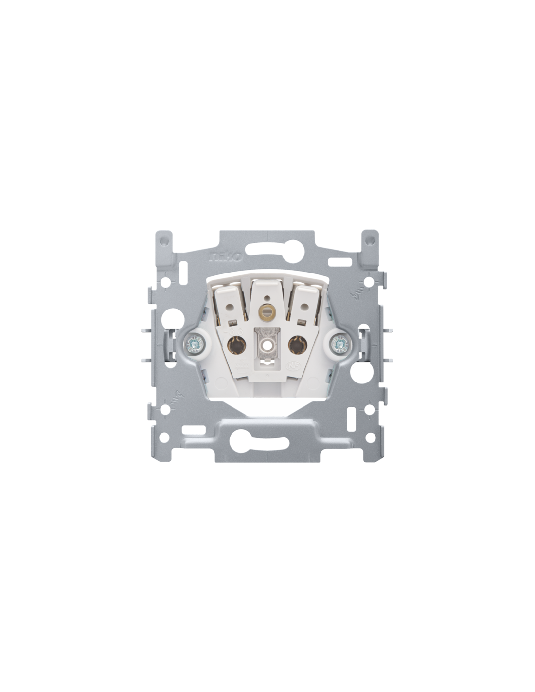 Socle pour prise de courant sans terre, profondeur d'encastrement de 21 mm, 16 A/250 Vac, connexion rapide