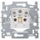 Socle pour prise de courant avec broche de terre et obturateurs de protection, profondeur d'encastrement de 21 mm, 16 A/250 Vac, bornes à vis