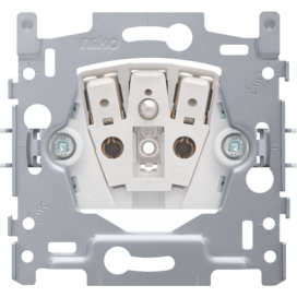 Socle pour prise de courant avec broche de terre et obturateurs de protection, profondeur d'encastrement de 21 mm, 16 A/250 Vac, connexion rapide