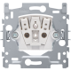 Socle pour prise de courant avec broche de terre et obturateurs de protection, profondeur d'encastrement de 21 mm, 16 A/250 Vac, connexion rapide