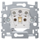 Socle pour prise de courant avec indication de la tension, broche de terre, obturateurs de protection et avec led ambre, bornes à vis