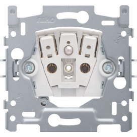 Socle pour prise de courant avec indication de la tension, broche de terre, obturateurs de protection et avec led ambre, connexion rapide
