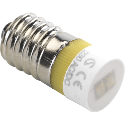 Lampe E10 avec LED ambre pour boutons-poussoirs 6A ou appareils de signalisation
