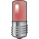 Lampe E10 avec LED rouge pour boutons-poussoirs 6A ou appareils de signalisation