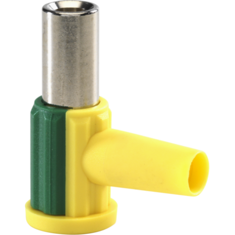 Fiche en équerre pour prise avec deux contacts équipotentiels