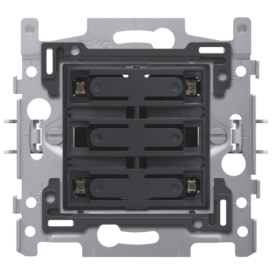Socle pour quadruple bouton-poussoir libre de potentiel 24 V N.O. avec LEDs de couleur blanche, fixation par griffes