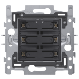 Socle pour sextuple bouton-poussoir libre de potentiel 24 V N.O. avec LED couleur ambre, fixation par griffes