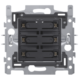 Socle pour sextuple bouton-poussoir libre de potentiel 24 V N.O. avec LEDs de couleur blanche, fixation par griffes