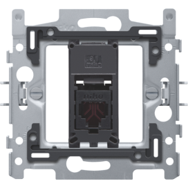 1 connexion RJ11 UTP, modèle plat, y compris cadre de montage 60 x 71 mm avec fixation par griffes