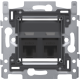 2 connexions RJ45 UTP Cat. 6, modèle oblique, incl. socle 60 x 71 mm avec fixation par vis