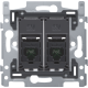2 connexions RJ45 UTP Cat. 5E, prêt pour l'alimentation PoE++, modèle plat, incl. socle 60 x 71 mm avec fixation par vis