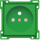 Set de finition pour prise de courant avec broche de terre et obturateurs de protection, profondeur d’encastrement de 28,5 mm, couleur green