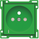Set de finition avec voyant transparent pour prise de courant avec indication de tension, broche de terre et obturateurs de protection, profondeur d'encastrement de 28,5 mm, couleur green