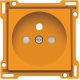Set de finition pour prise de courant avec broche de terre et obturateurs de protection, profondeur d’encastrement de 28,5 mm, couleur orange