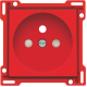Set de finition pour prise de courant avec broche de terre et obturateurs de protection, profondeur d’encastrement de 28,5 mm, couleur red