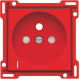 Set de finition avec voyant transparent pour prise de courant avec indication de tension, broche de terre et obturateurs de protection, profondeur d'encastrement de 28,5 mm, couleur red