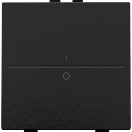 Touche simple avec marquage I et 0 pour interrupteur sans fil ou bouton-poussoir à deux boutons de command, couleur piano black coated