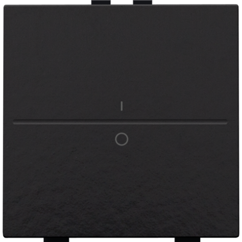 Touche simple avec marquage I et 0 pour interrupteur sans fil ou bouton-poussoir à deux boutons de command, couleur piano black coated