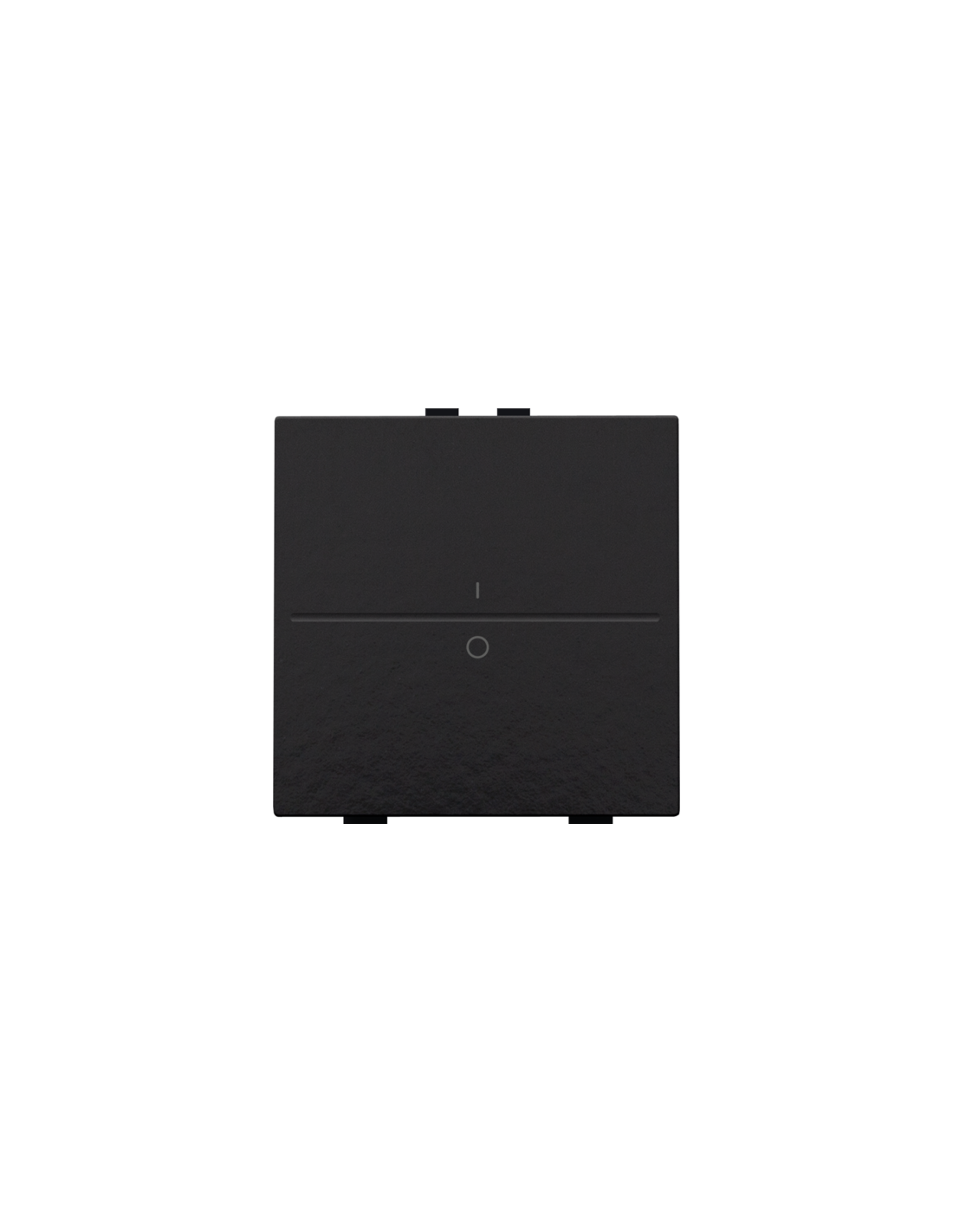 Touche simple avec marquage I et 0 pour interrupteur sans fil ou bouton-poussoir à deux boutons de command, couleur piano black coated