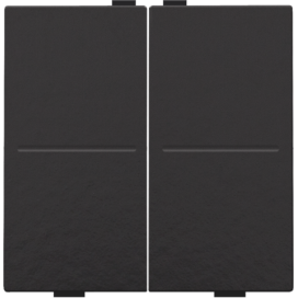 Touche double pour interrupteur sans fil ou bouton-poussoir à 4 boutons de commande, couleur piano black coated