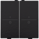 Touche double avec marquage I et 0 pour interrupteur sans fil ou bouton-poussoir à 4 boutons de commande, couleur piano black coated
