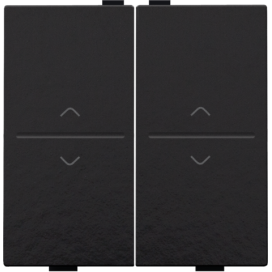 Touche double avec flèches vers le haut et vers le bas pour interrupteur sans fil ou bouton-poussoir à 4 boutons de commande, couleur piano black coated