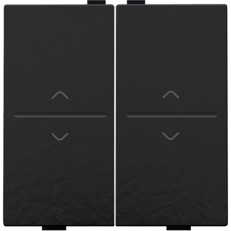 Touche double avec flèches vers le haut et vers le bas pour interrupteur sans fil ou bouton-poussoir à 4 boutons de commande, couleur piano black coated