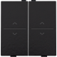 Touche double avec flèches vers le haut et vers le bas pour interrupteur sans fil ou bouton-poussoir à 4 boutons de commande, couleur piano black coated
