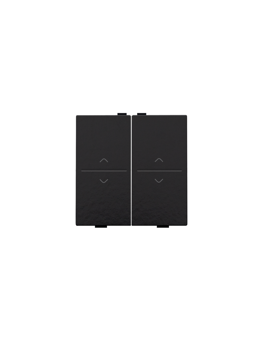 Touche double avec flèches vers le haut et vers le bas pour interrupteur sans fil ou bouton-poussoir à 4 boutons de commande, couleur piano black coated
