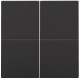 Set de finition pour interrupteur électronique ou bouton-poussoir quadruple, couleur piano black coated
