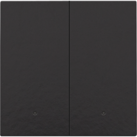 Set de finition avec lentille pour interrupteur électronique double ou bouton-poussoir, couleur piano black coated