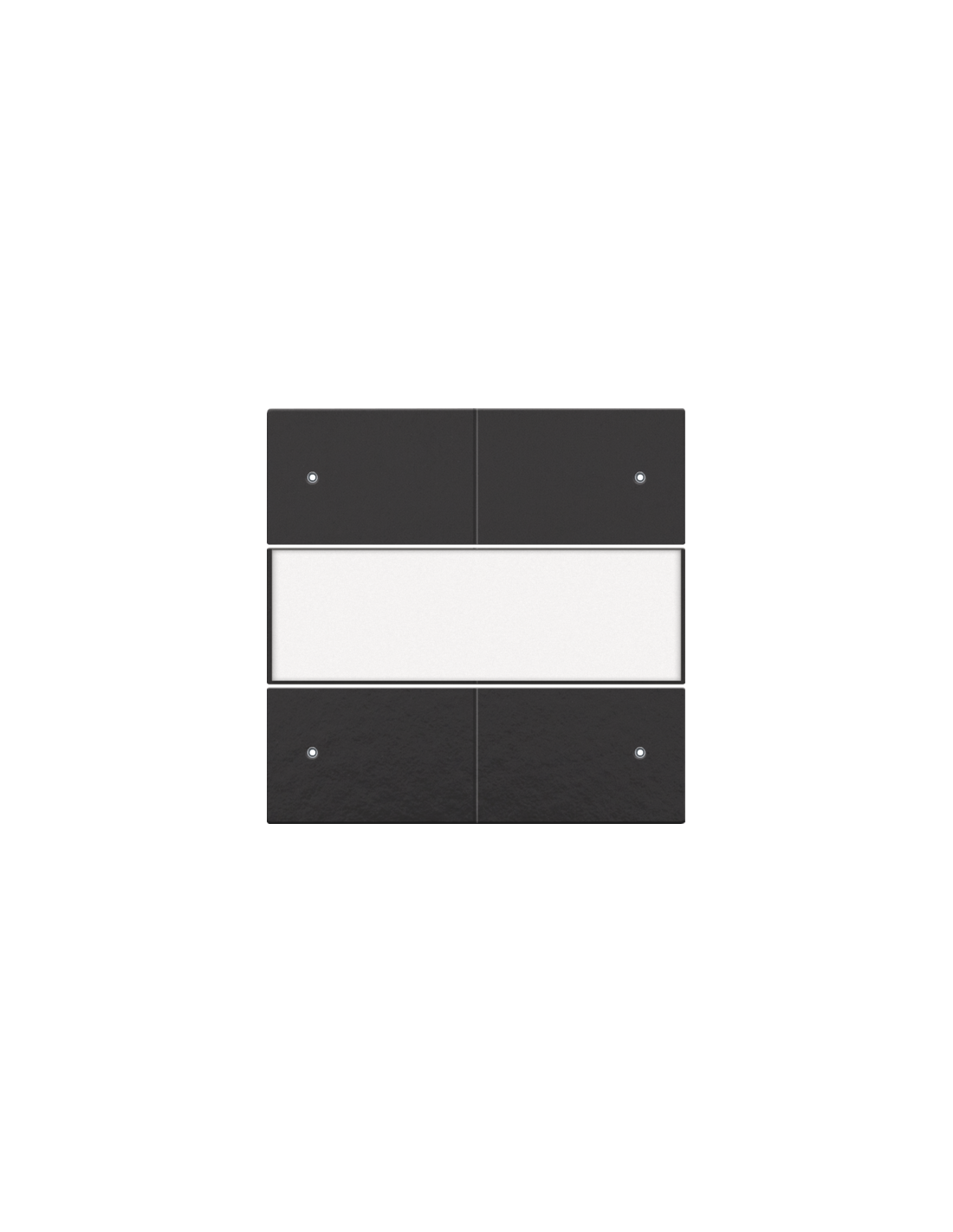 Set de finition avec porte-étiquette et LED pour bouton-poussoir quadruple, libre de potentiel, 24 V, couleur piano black coated