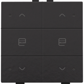 Commande de moteur double avec LED pour Niko Home Control, couleur piano black coated