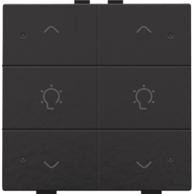 Commande de variateur double avec LED pour Niko Home Control, couleur piano black coated