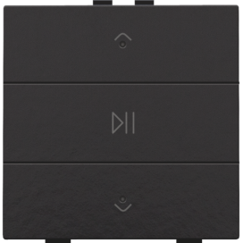 Commande audio simple avec LED pour Niko Home Control, couleur piano black coated