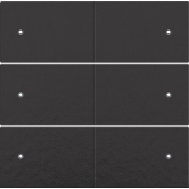 Set de finition pour bouton-poussoir sextuple, libre de potentiel, 24 V, avec LED, couleur piano black coated