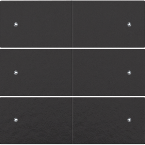 Set de finition pour bouton-poussoir sextuple, libre de potentiel, 24 V, avec LED, couleur piano black coated