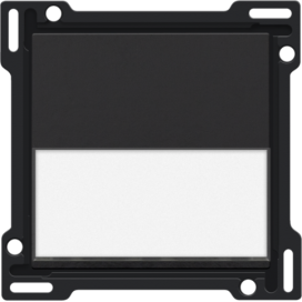 Set de finition avec porte-étiquette pour interrupteur ou bouton-poussoir simple, couleur piano black coated