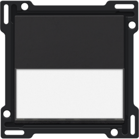 Set de finition avec porte-étiquette pour interrupteur ou bouton-poussoir simple, couleur piano black coated
