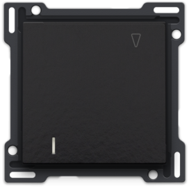 Interrupteur pour cartes d'hôtel, socle, bornes à vis et set de finition couleur piano black coated